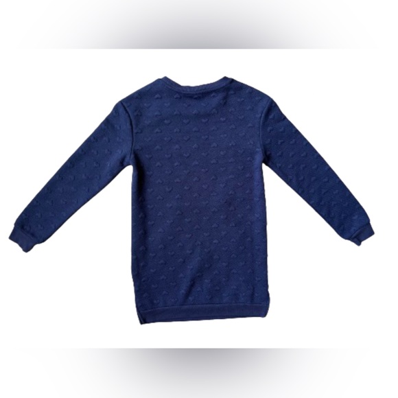Heart Detailed Knit Kids Navy Sweater - Picture 2 of 6